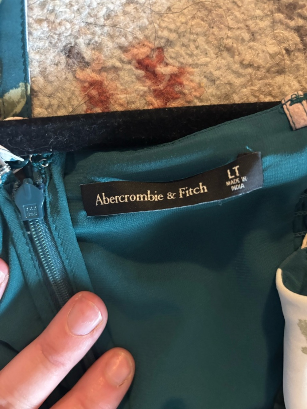 Abercrombie & Fitch Dark Green Floral Tiered Maxi Dress - Picture 4 of 4